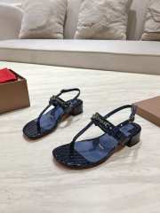 Uubags Christian Louboutin MJ Thong croc-effect leather sandals navy blue - 6