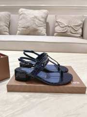 Uubags Christian Louboutin MJ Thong croc-effect leather sandals navy blue - 5