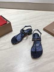 Uubags Christian Louboutin MJ Thong croc-effect leather sandals navy blue - 4