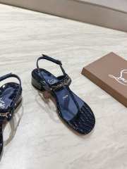 Uubags Christian Louboutin MJ Thong croc-effect leather sandals navy blue - 3