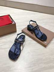 Uubags Christian Louboutin MJ Thong croc-effect leather sandals navy blue - 2
