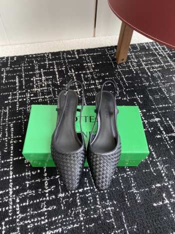 Uubags Bottega Veneta Intrecciato Kitten Heel Slingback Black