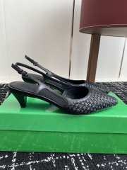 Uubags Bottega Veneta Intrecciato Kitten Heel Slingback Black - 6