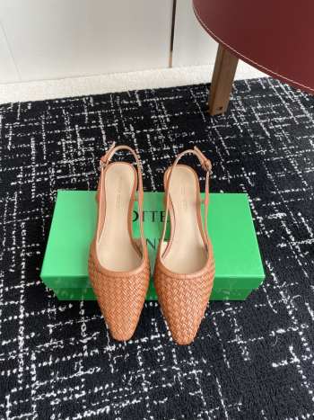 Uubags Bottega Veneta Intrecciato Kitten Heel Slingback Brown