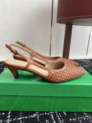 Uubags Bottega Veneta Intrecciato Kitten Heel Slingback Brown - 5