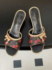 Uubags Louis Vuitton Brown/Red Monogram Cerise Canvas Bow Slide Mules  - 5