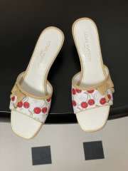 Uubags Louis Vuitton White/Red Monogram Cerise Canvas Bow Slide Mules - 6