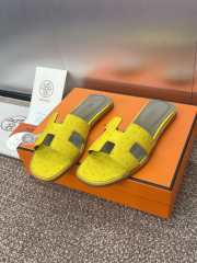 Uubags Hermes Oran Ostrich Leather Slippers 01 - 3