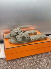 Uubags Hermes Oran Ostrich Leather Slippers 03 - 5