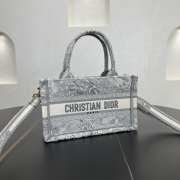 Uubags Mini Dior Book Tote Bag Grey Toile de Jouy Reverse Embroidery 21.5x13x7.5cm - 5