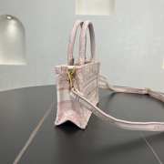 Uubags Mini Dior Book Tote Bag Pink Toile de Jouy Reverse Embroidery 21.5x13x7.5cm - 5