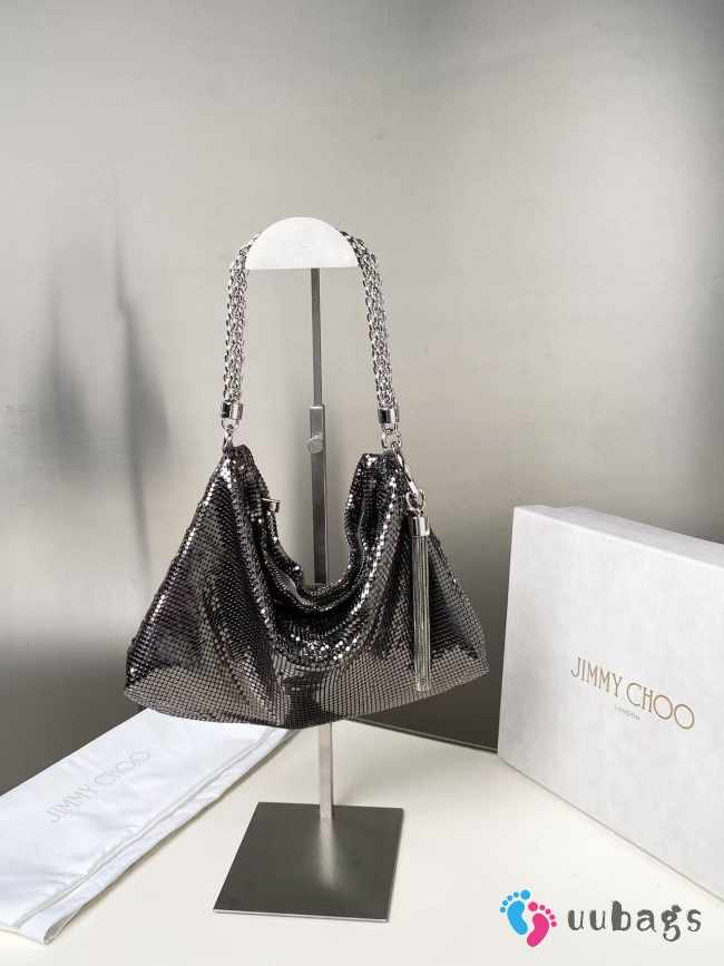 Uubags Jimmy Choo Callie Mini Silver Bag Clutch Bag with Diamond Motif and Crystal Hotfix 01 24x20x3.5cm - 1