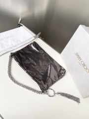 Uubags Jimmy Choo Callie Mini Silver Bag Clutch Bag with Diamond Motif and Crystal Hotfix 01 24x20x3.5cm - 3