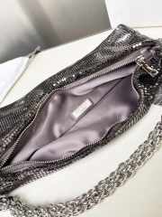Uubags Jimmy Choo Callie Mini Silver Bag Clutch Bag with Diamond Motif and Crystal Hotfix 01 24x20x3.5cm - 2