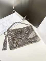 Uubags Jimmy Choo Callie Mini Silver Bag Clutch Bag with Diamond Motif and Crystal Hotfix 02 24x20x3.5cm - 6