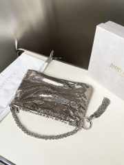 Uubags Jimmy Choo Callie Mini Silver Bag Clutch Bag with Diamond Motif and Crystal Hotfix 02 24x20x3.5cm - 5