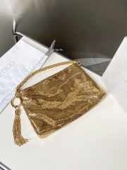 Uubags Jimmy Choo Callie Mini Gold Bag Clutch Bag with Diamond Motif and Crystal Hotfix 03 24x20x3.5cm - 6