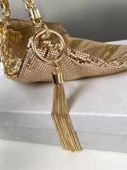 Uubags Jimmy Choo Callie Mini Gold Bag Clutch Bag with Diamond Motif and Crystal Hotfix 03 24x20x3.5cm - 4