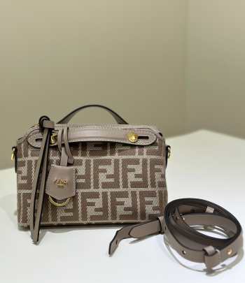 Uubags Fendi By The Way Soft Mini Grey FF jacquard fabric mini bag 20x9x12cm