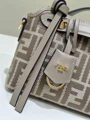 Uubags Fendi By The Way Soft Mini Grey FF jacquard fabric mini bag 20x9x12cm - 4