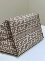 Uubags Fendi Roll Large Reversible shopper bag in Pequin striped and dove grey FF fabric 33x22x30cm - 5