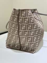 Uubags Fendi Roll Large Reversible shopper bag in Pequin striped and dove grey FF fabric 33x22x30cm - 3
