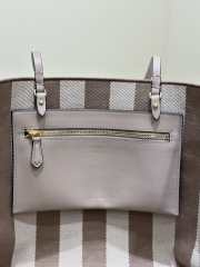 Uubags Fendi Roll Large Reversible shopper bag in Pequin striped and dove grey FF fabric 33x22x30cm - 2