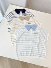 Uubags Miu Miu striped knit polo shirt  - 1