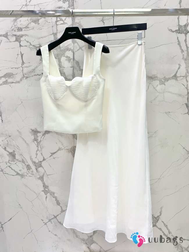 Uubags YSL heart short shirt with long skirt white - 1