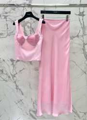 Uubags YSL heart short shirt with long skirt pink - 1