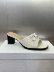 Uubags Dior Ballet Heeled Slide White Quilted Lambskin with Microcannage Motif 6cm - 6