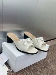 Uubags Dior Ballet Heeled Slide White Quilted Lambskin with Microcannage Motif 6cm - 5