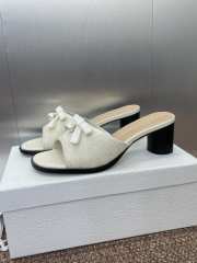 Uubags Dior Ballet Heeled Slide White Quilted Lambskin with Microcannage Motif 6cm - 3