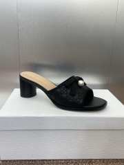 Uubags Dior Ballet Heeled Slide Black Quilted Lambskin with Microcannage Motif 6cm - 4