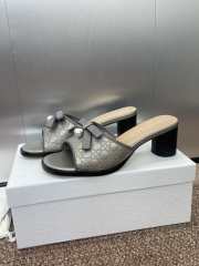 Uubags Dior Ballet Heeled Slide Grey Quilted Lambskin with Microcannage Motif 6cm - 2