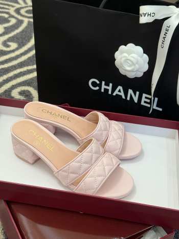 Uubags Chanel Lambskin Mules In Pink 5cm