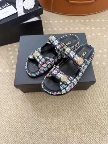 Uubags Chanel Sandals Tweed 