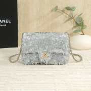 Uubags Chanel Flap Bag Fringed Sequins & Gold-Tone Metal In Silvery 15x22x6cm - 1