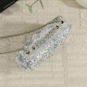 Uubags Chanel Flap Bag Fringed Sequins & Gold-Tone Metal In Silvery 15x22x6cm - 4