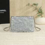 Uubags Chanel Flap Bag Fringed Sequins & Gold-Tone Metal In Silvery 15x22x6cm - 3