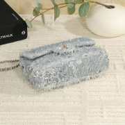 Uubags Chanel Flap Bag Fringed Sequins & Gold-Tone Metal In Silvery 15x22x6cm - 2