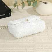 Uubags Chanel Evening Party Bag Fringed Sequins & Gold-Tone Metal In White 14x25x9cm - 5