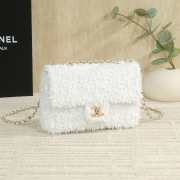 Uubags Chanel Evening Party Bag Fringed Sequins & Gold-Tone Metal In White 14x25x9cm - 2