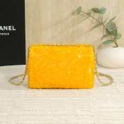 Uubags Chanel Flap Bag Fringed Sequins & Gold-Tone Metal In Yellow 14x21x8cm - 5