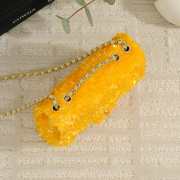 Uubags Chanel Flap Bag Fringed Sequins & Gold-Tone Metal In Yellow 14x21x8cm - 2