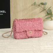 Uubags Chanel Flap Bag Fringed Sequins & Gold-Tone Metal In Pink 14x21x8cm - 4