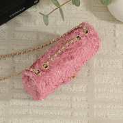 Uubags Chanel Flap Bag Fringed Sequins & Gold-Tone Metal In Pink 14x21x8cm - 3