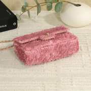 Uubags Chanel Flap Bag Fringed Sequins & Gold-Tone Metal In Pink 14x21x8cm - 2
