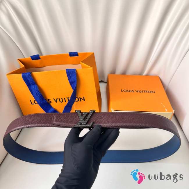 Uubags Louis Vuitton Togo belt in burgundy 3.5cm - 1
