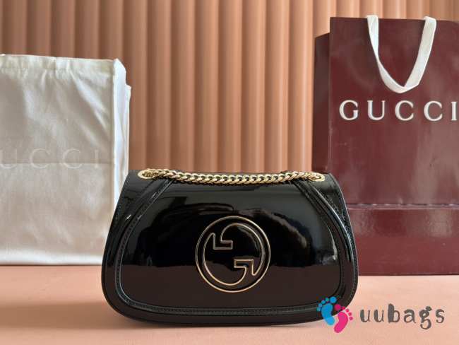 Uubags Gucci Blondie small shoulder bag in black 26.5x16.5x8.5cm - 1